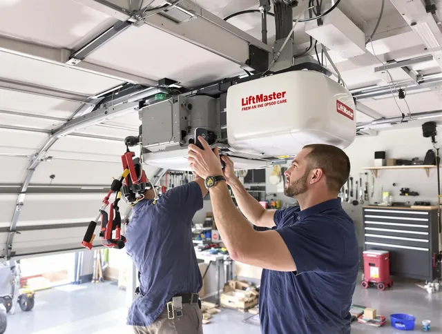 Melbourne Garage Door Repair technician performing advanced diagnostics on garage opener in Melbourne